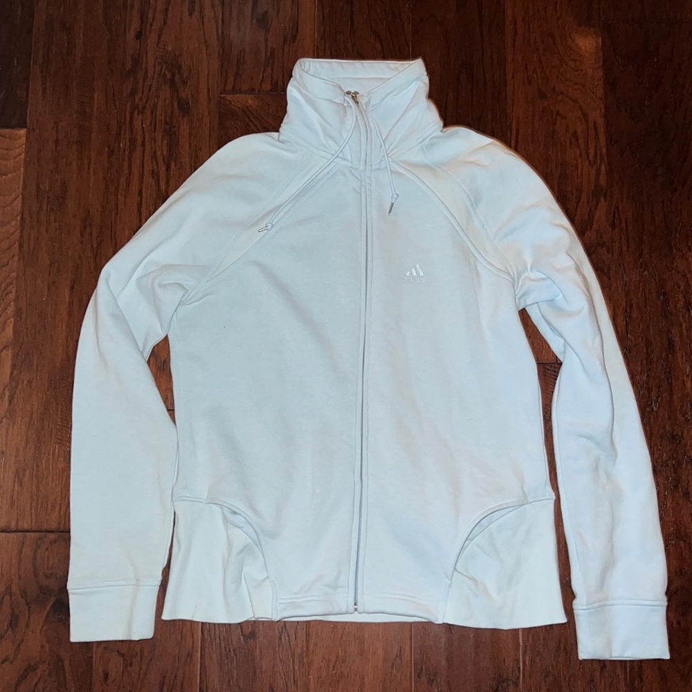 Adidas Light Blue Zip Up Jacket